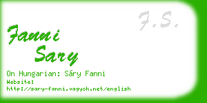 fanni sary business card